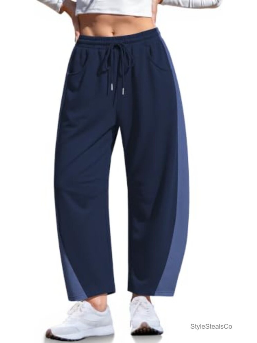Barrel Sweatpants Wide Leg Baggy Cotton Blend Track Pants Pockets